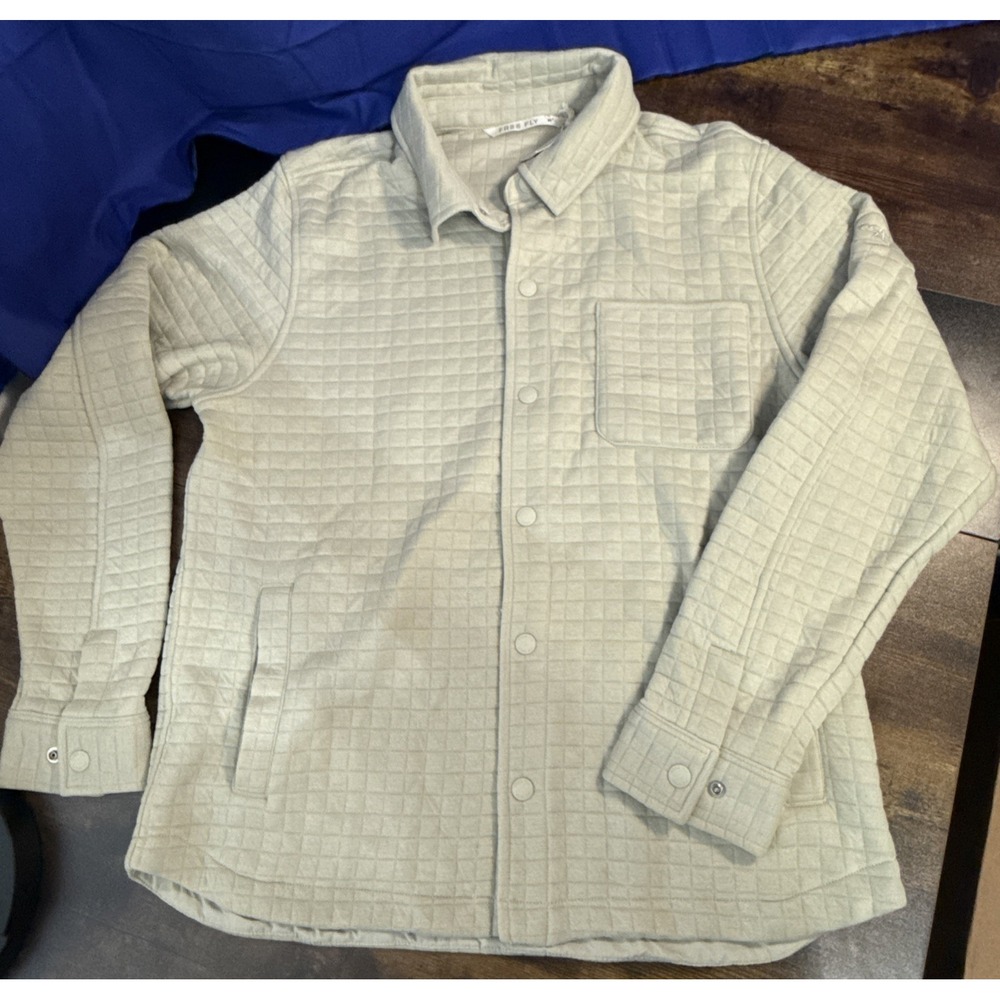 Free Fly Downvalley Overshirt Men Large Sandstone New Quilted Jacket